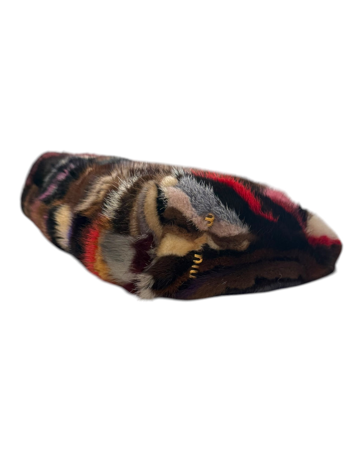 RARE Pre-Loved 2010 Miu Miu Rainbow Mink Clutch