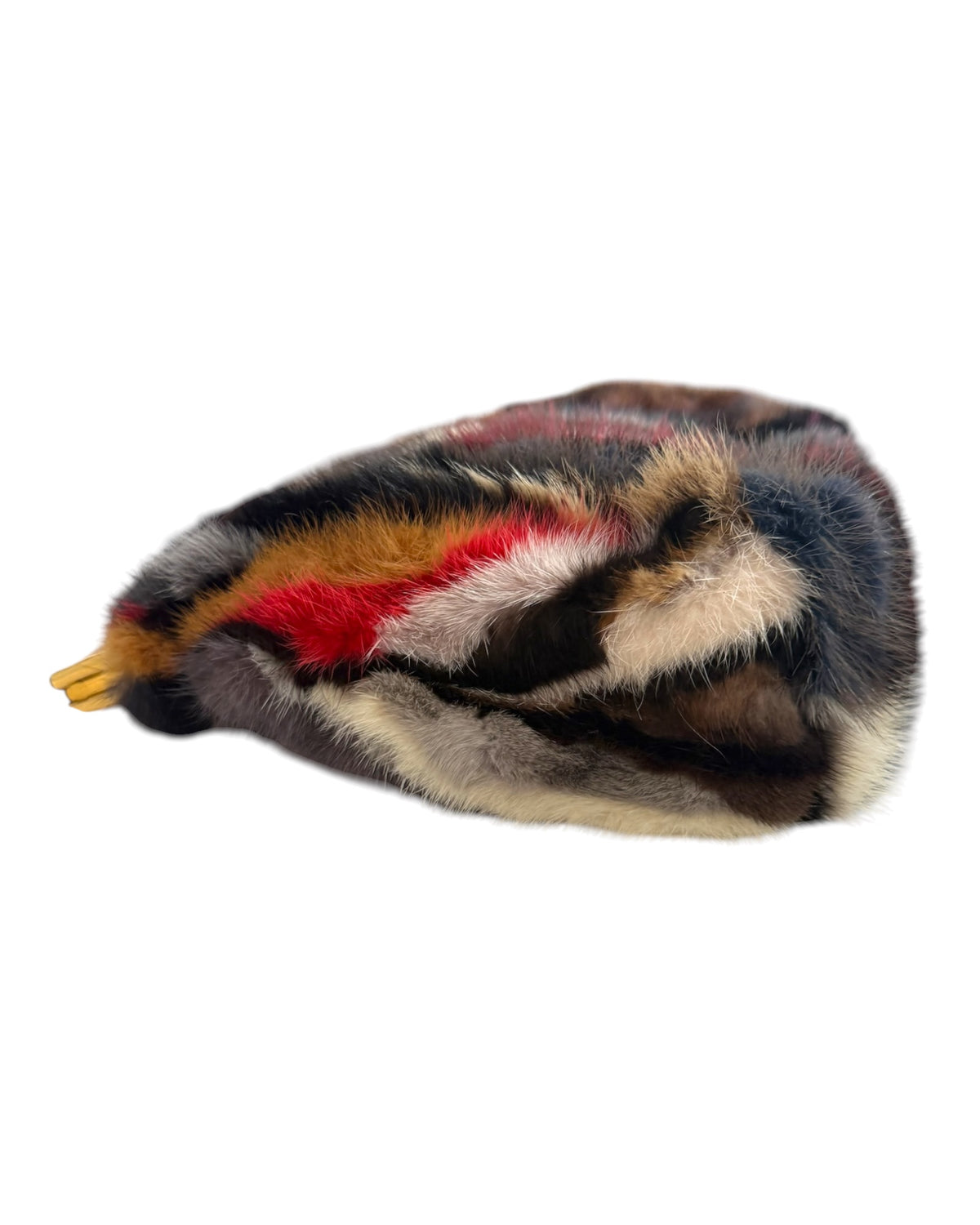 RARE Pre-Loved 2010 Miu Miu Rainbow Mink Clutch