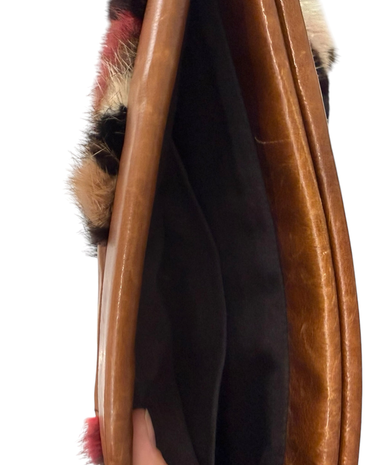 RARE Pre-Loved 2010 Miu Miu Rainbow Mink Clutch