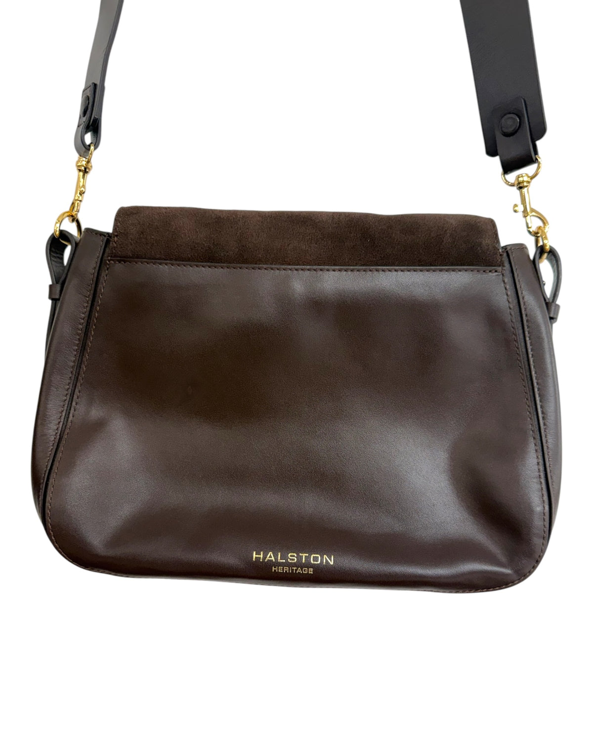 Vintage Halston Heritage Chocolate Brown Suede and Leather Bag