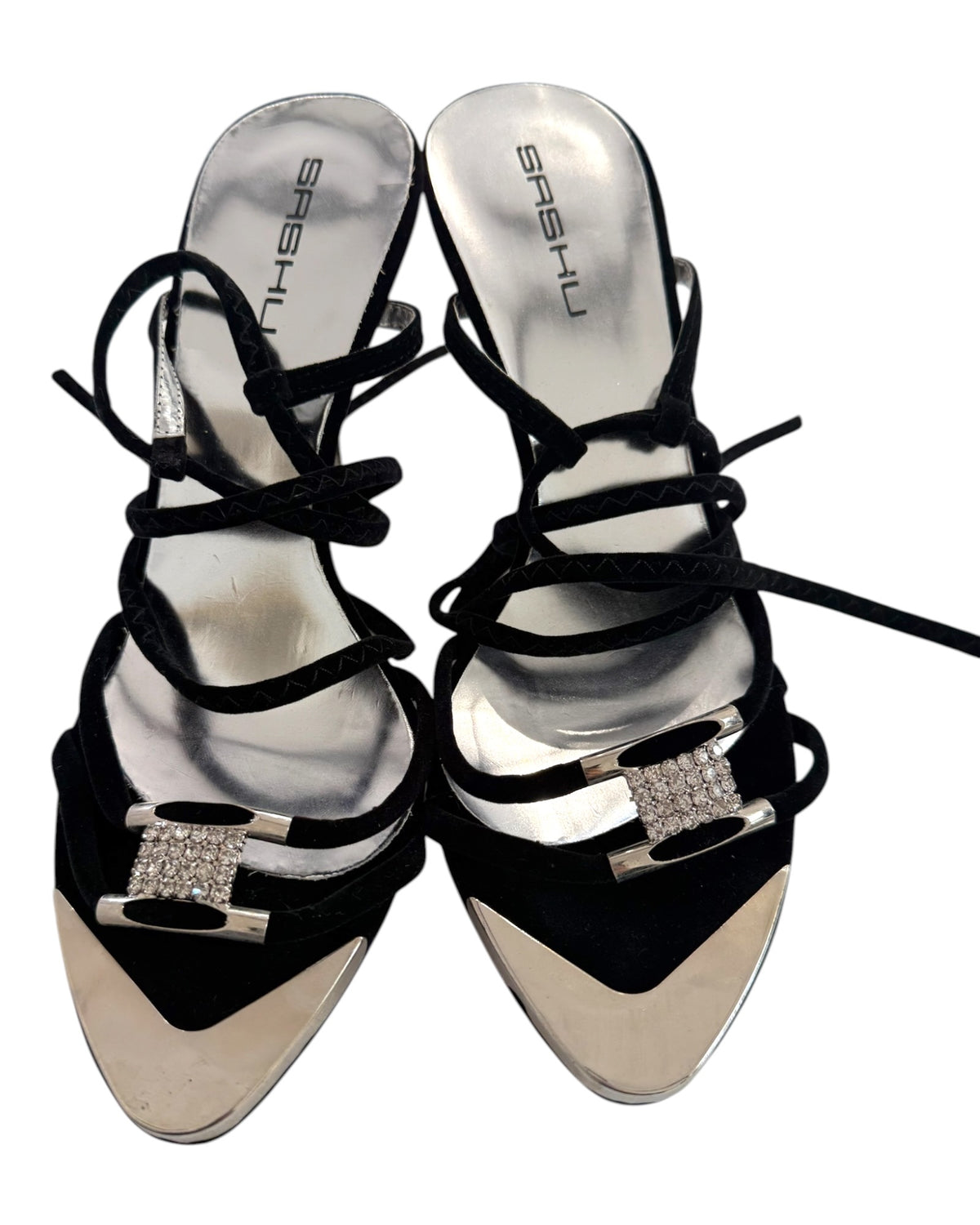 Vintage Y2K Embellished Suede Sandals