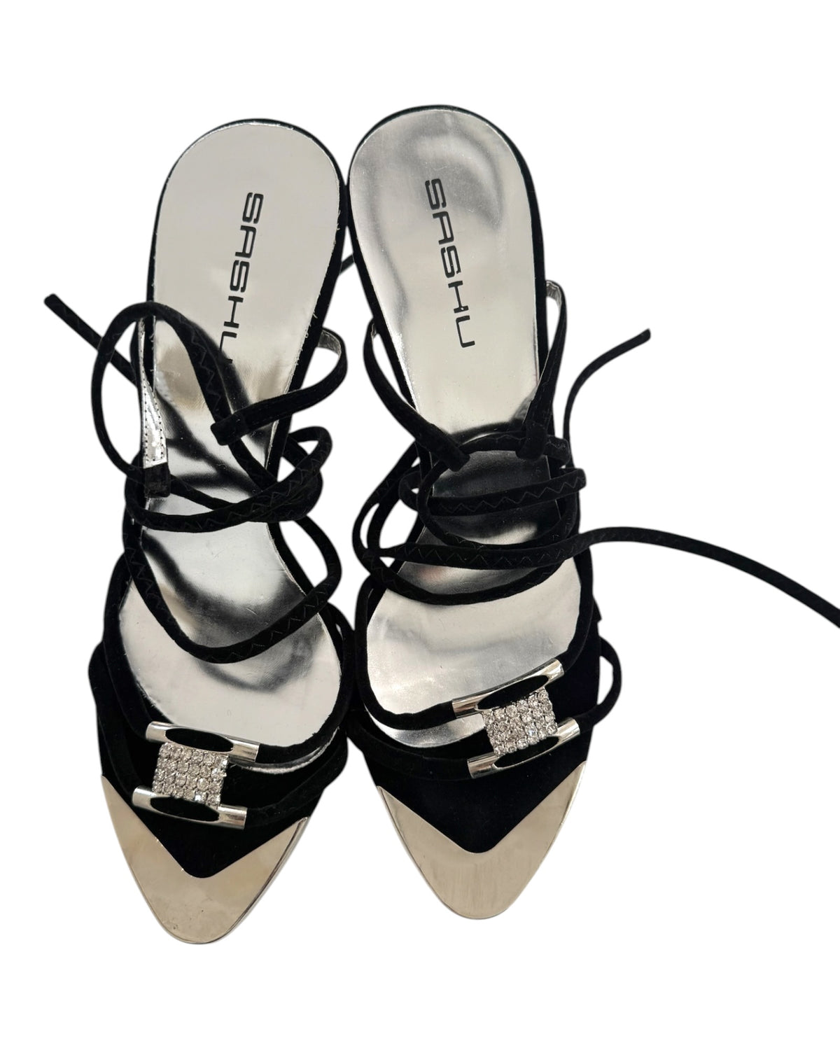 Vintage Y2K Embellished Suede Sandals