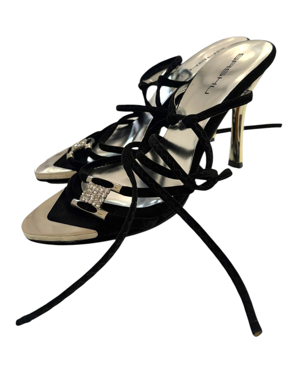 Vintage Y2K Embellished Suede Sandals