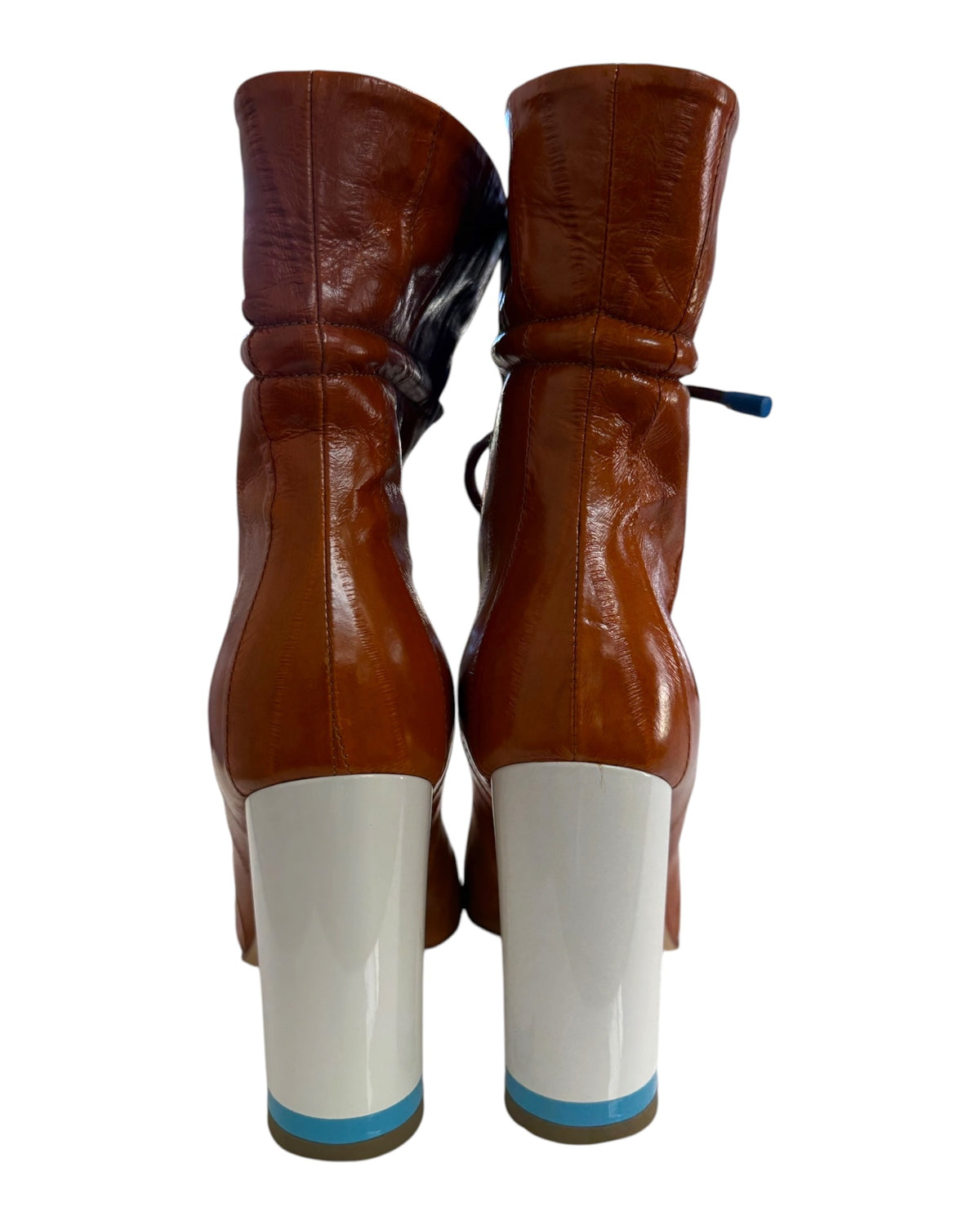 Vintage Malone Souliers Brown and Blue Mod Boots
