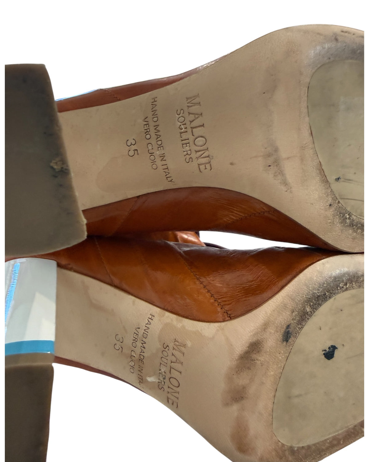 Vintage Malone Souliers Brown and Blue Mod Boots