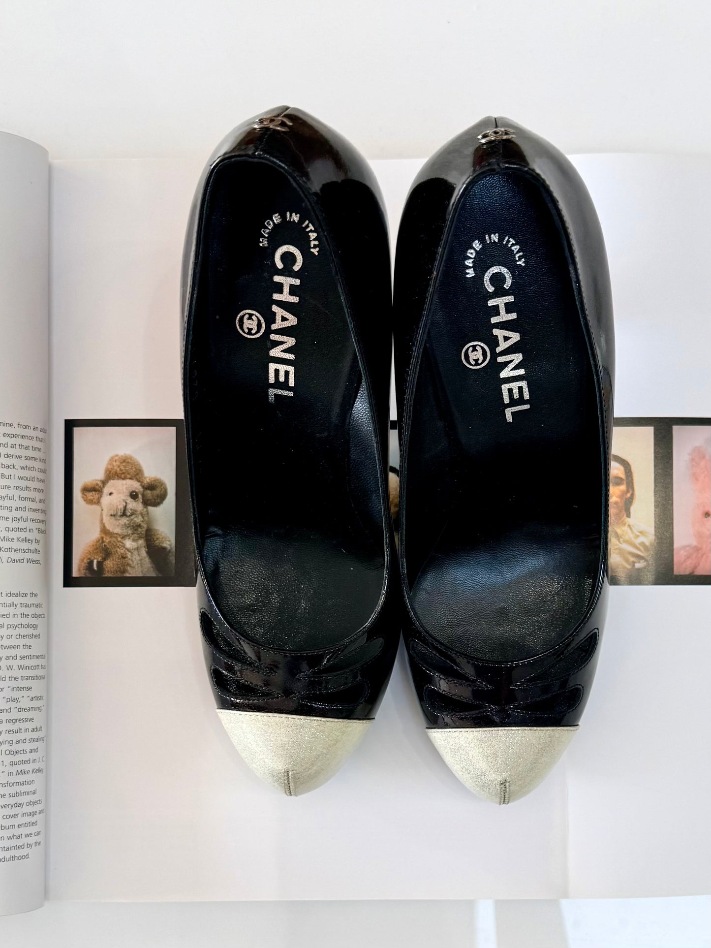 Vintage Chanel Black Sparkle Heels