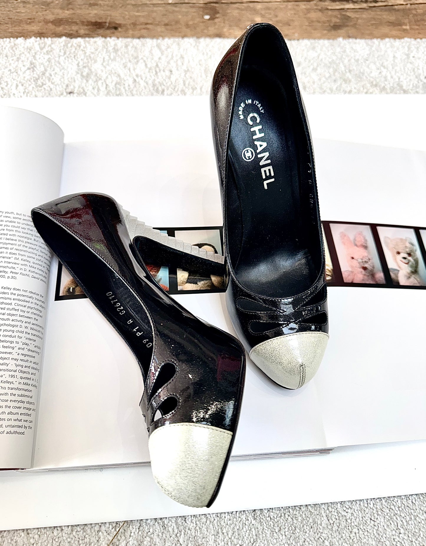 Vintage Chanel Black Sparkle Heels