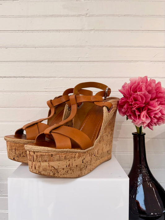 Vintage Ralph Lauren Fimesa Brown Leather and Cork Wedges