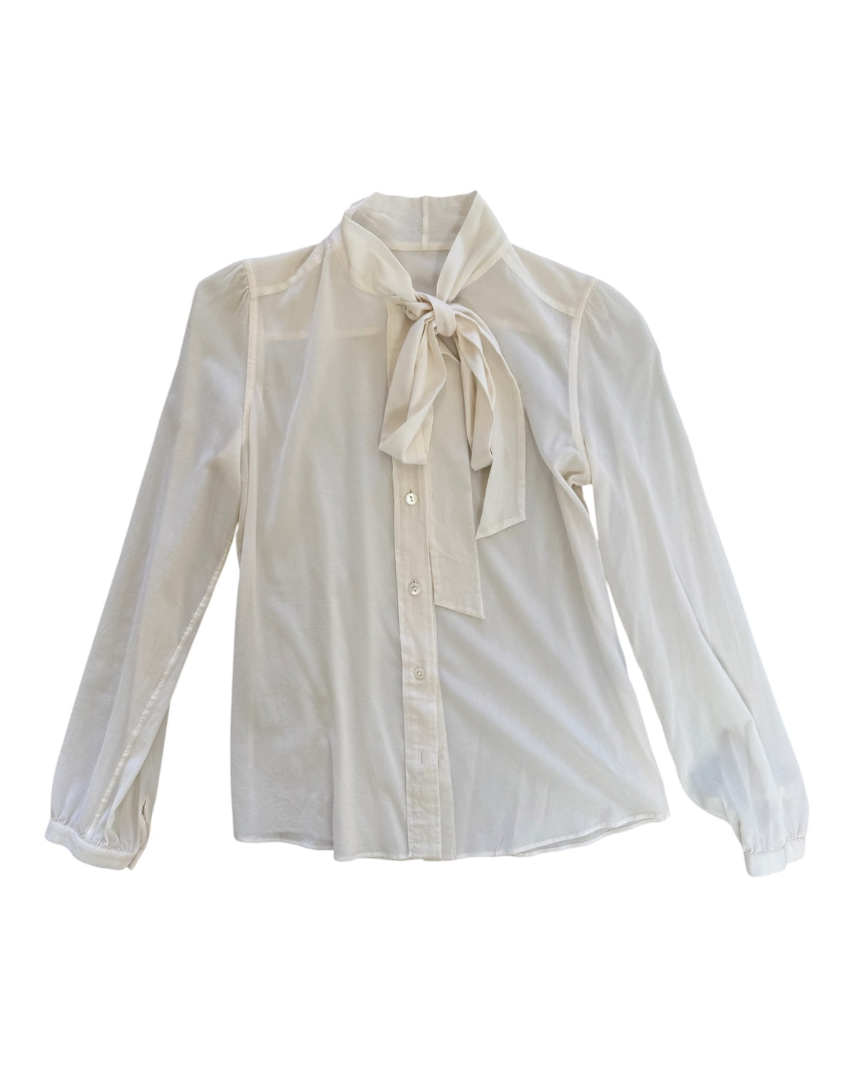 Vintage Dolce & Gabbana White Pussy Bow Blouse