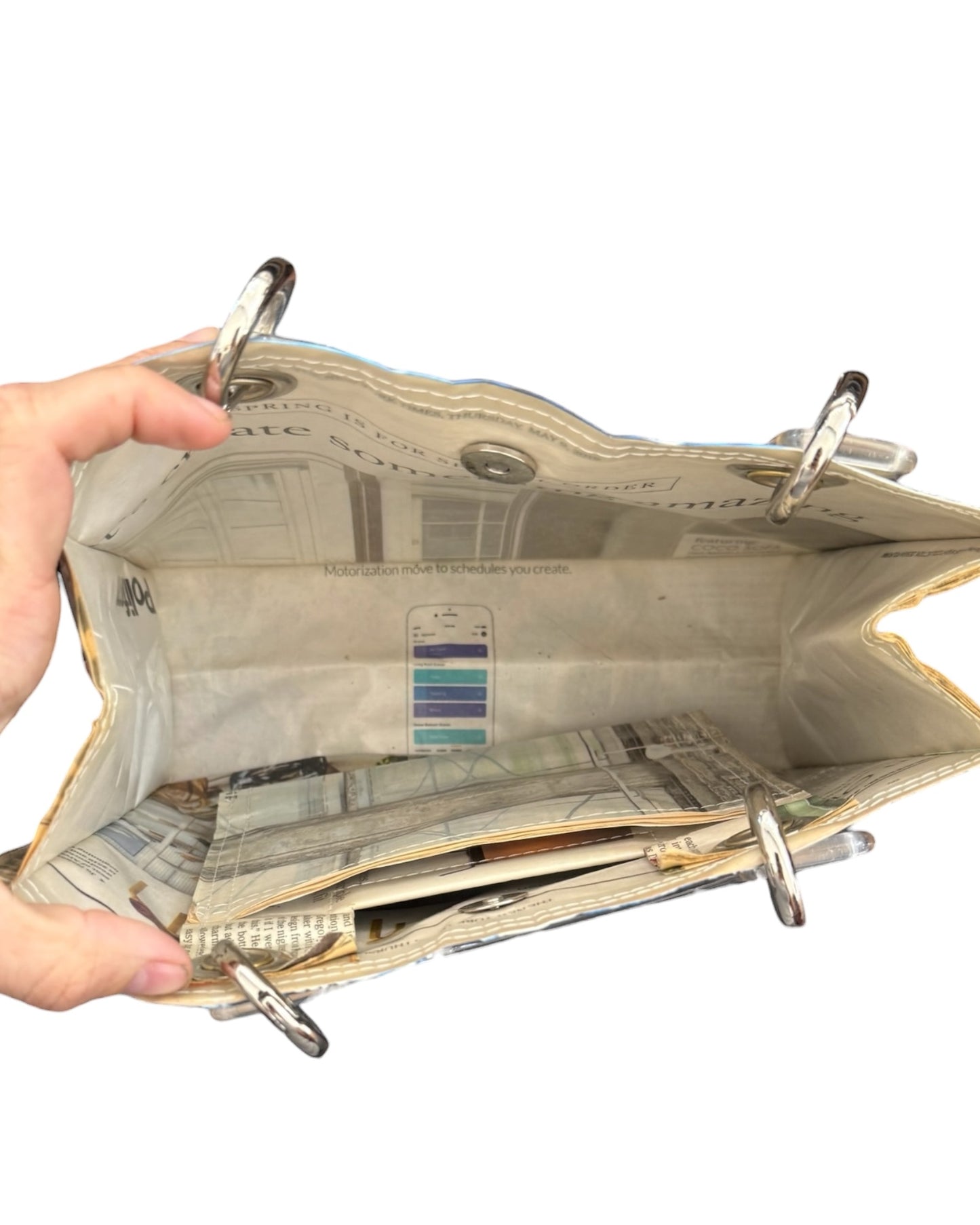 Vintage Reworked Newspaper Bag