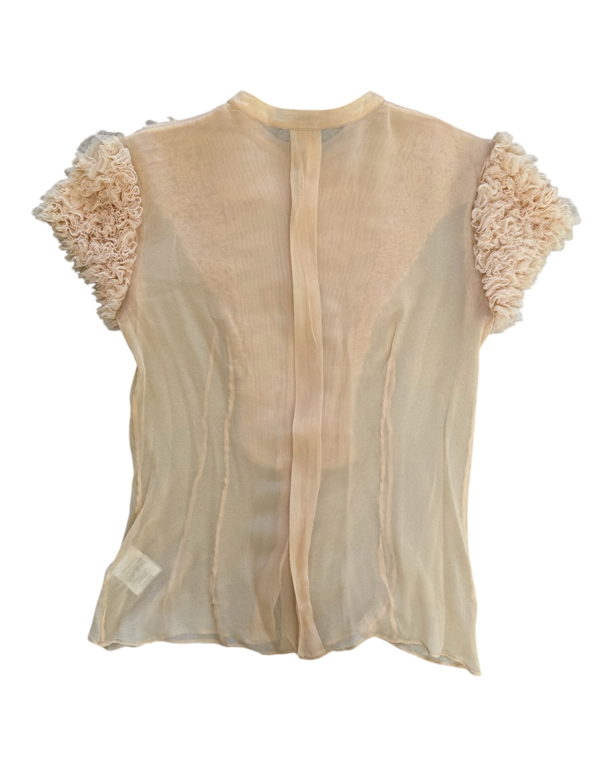 Vintage Givenchy Beige Ruffle Blouse