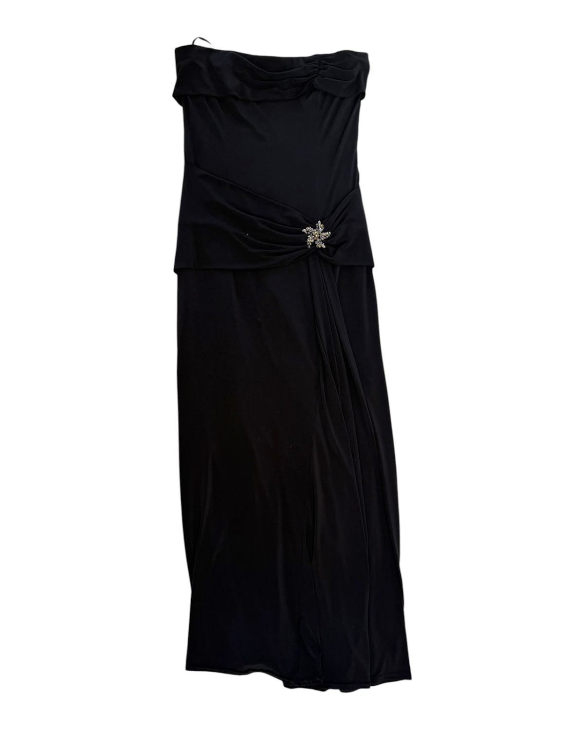 Vintage 1990's Black Midi Strapless Dress
