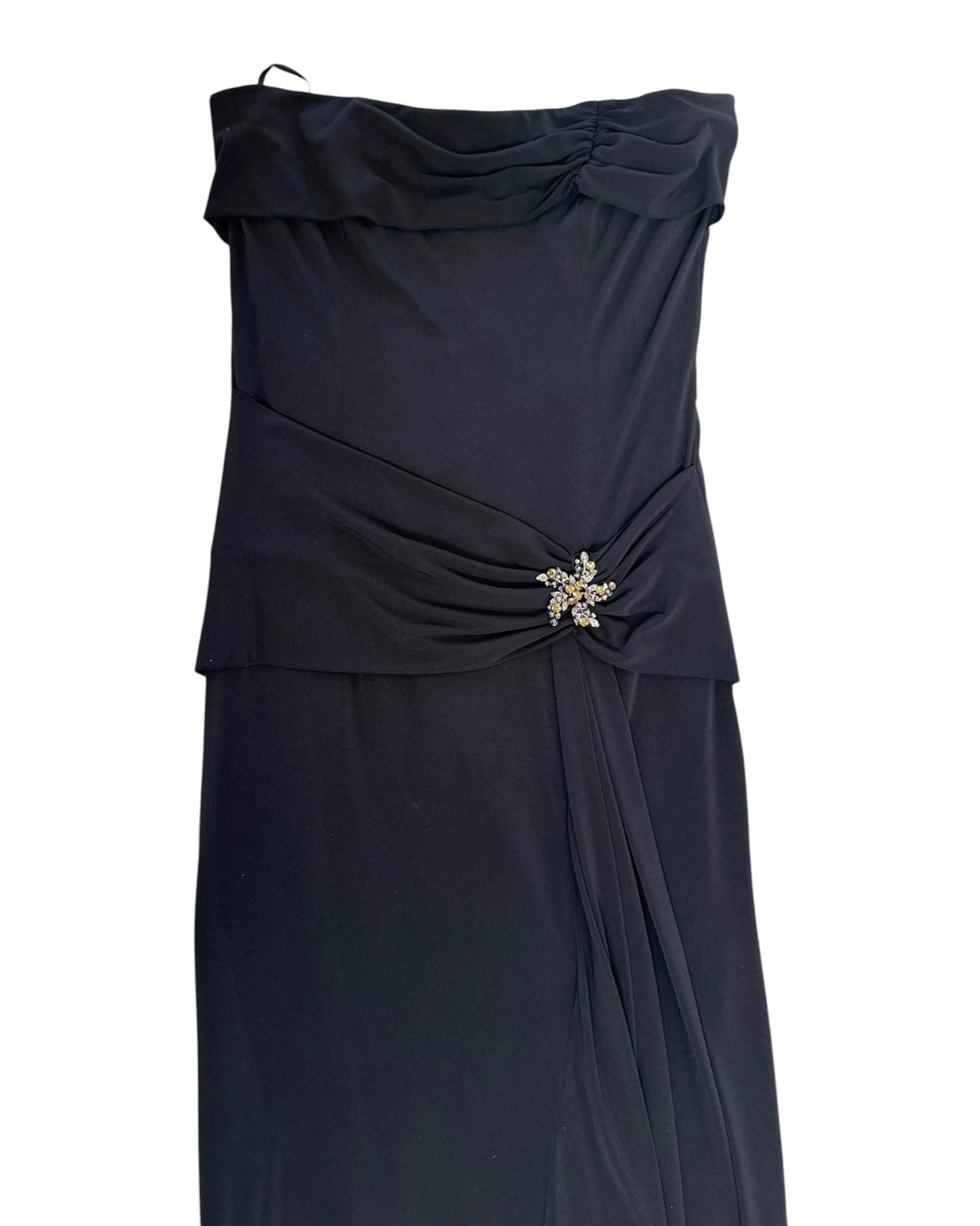 Vintage 1990's Black Midi Strapless Dress
