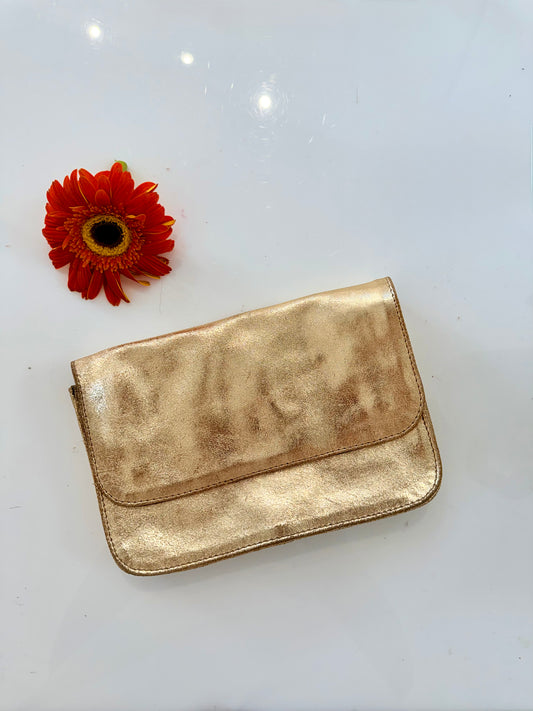 Pre-Loved Nana Ki Paris Dusted Gold Clutch