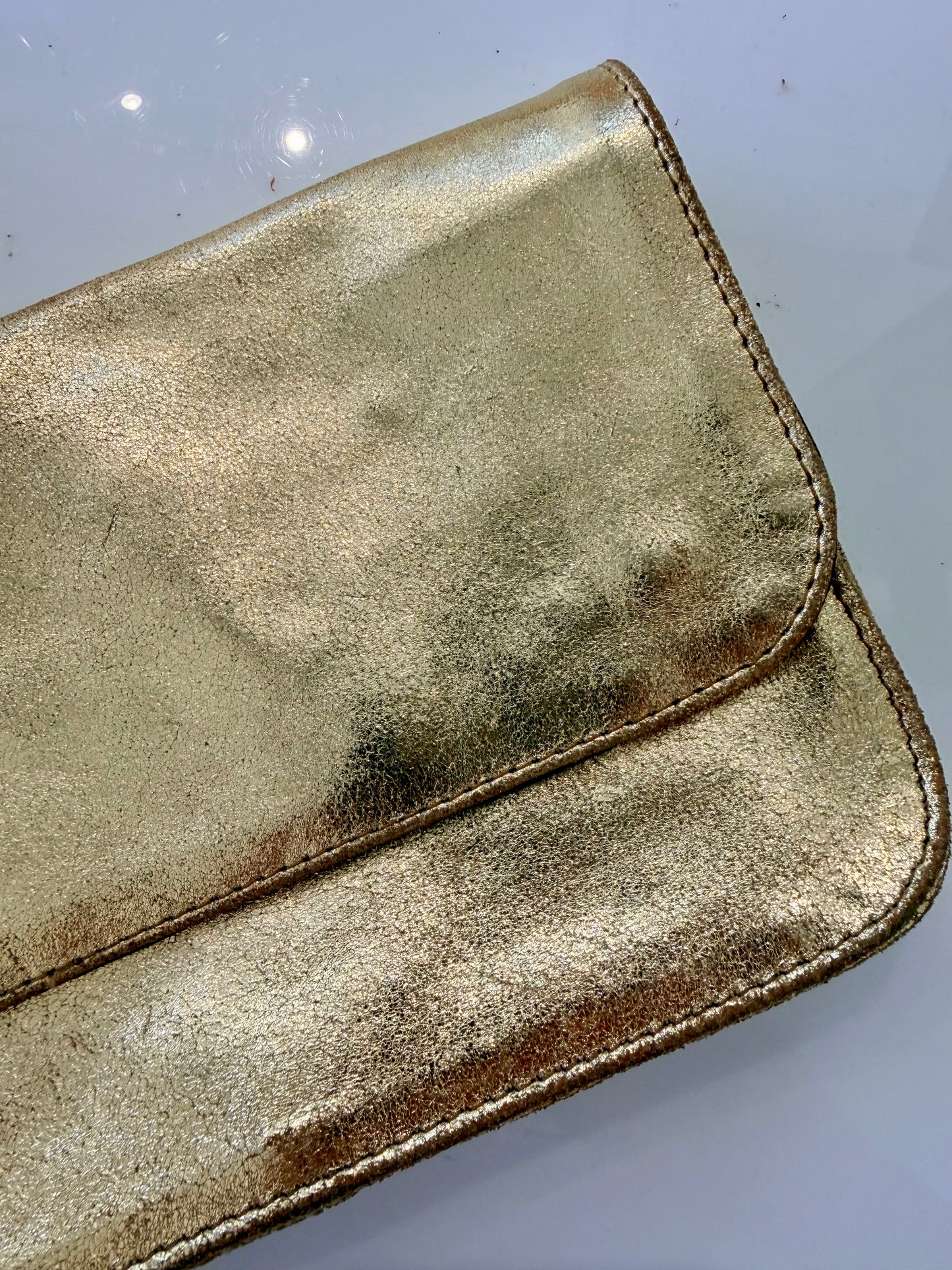Pre-Loved Nana Ki Paris Dusted Gold Clutch