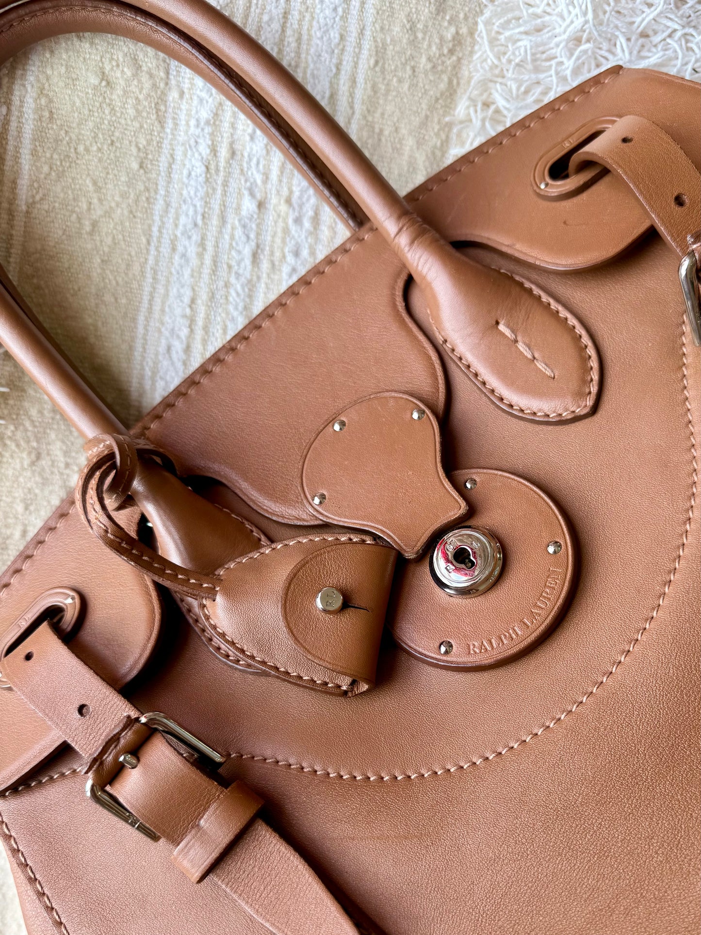 Pre-Loved Ralph Lauren Soft Ricky 33 Bag in Brown Leather