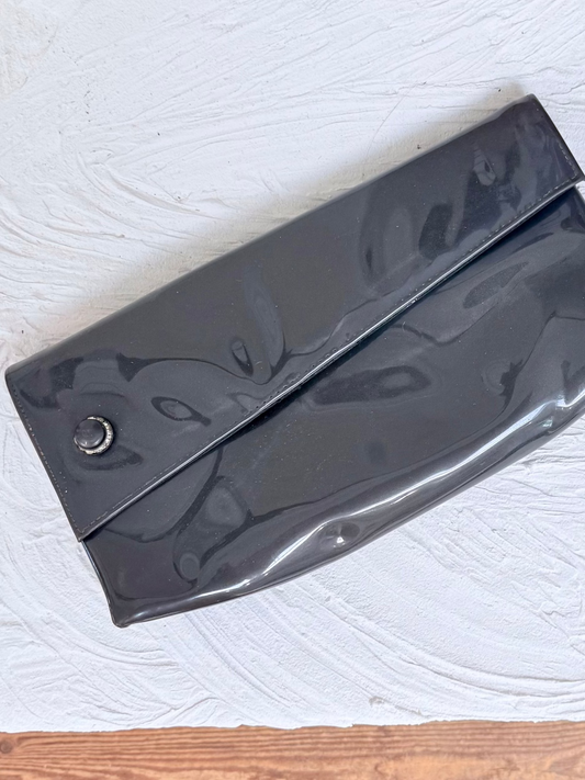 Vintage 1950s Grey Patent Leather Clutch