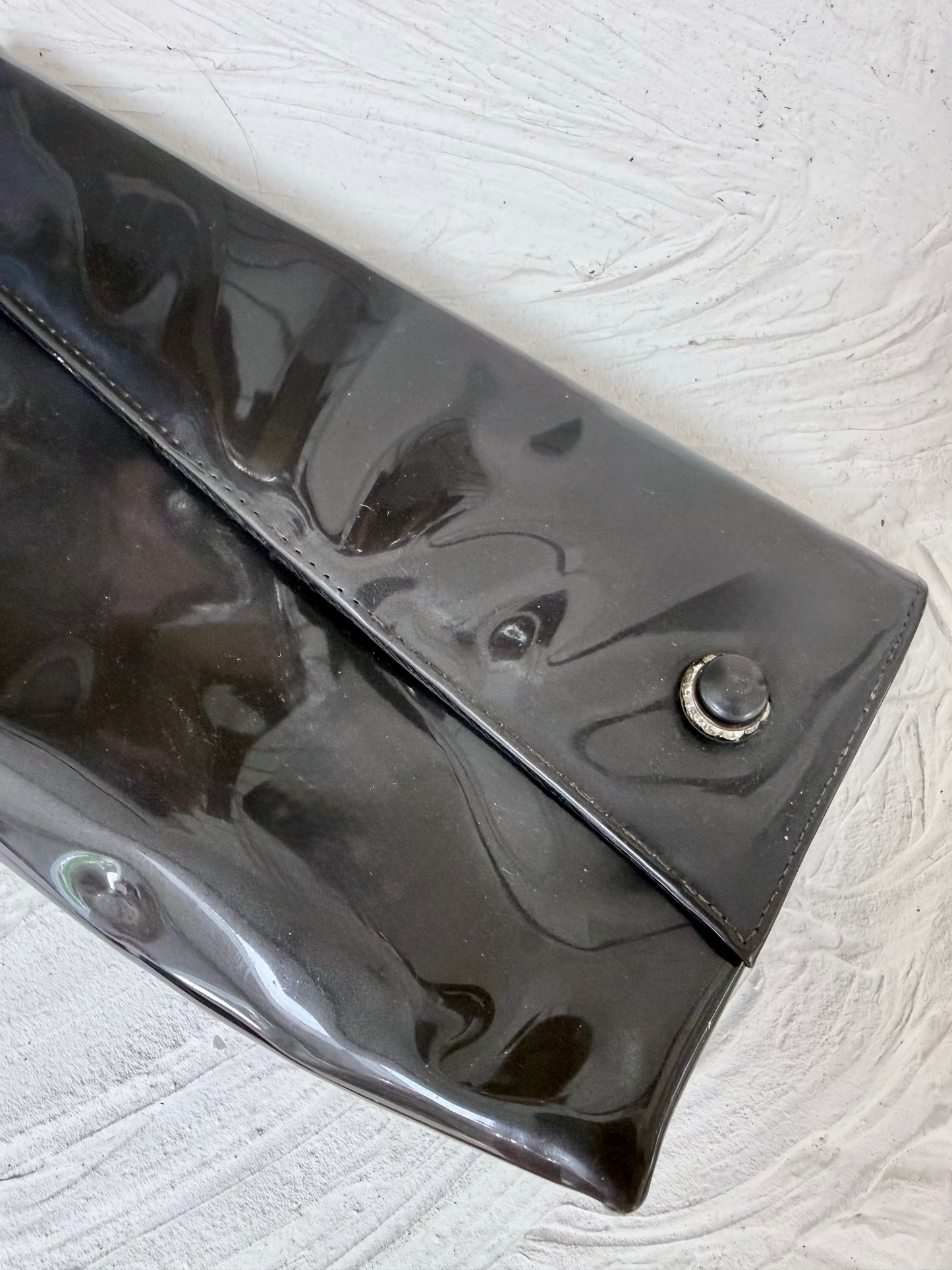 Vintage 1950s Grey Patent Leather Clutch
