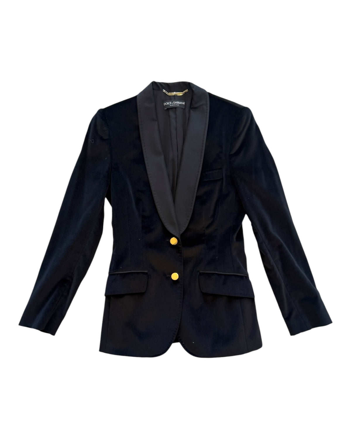 Vintage Dolce & Gabbana Black Velvet Blazer