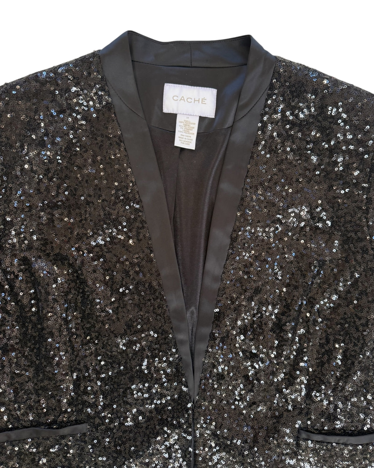 Vintage Caché Black Sequin Jacket