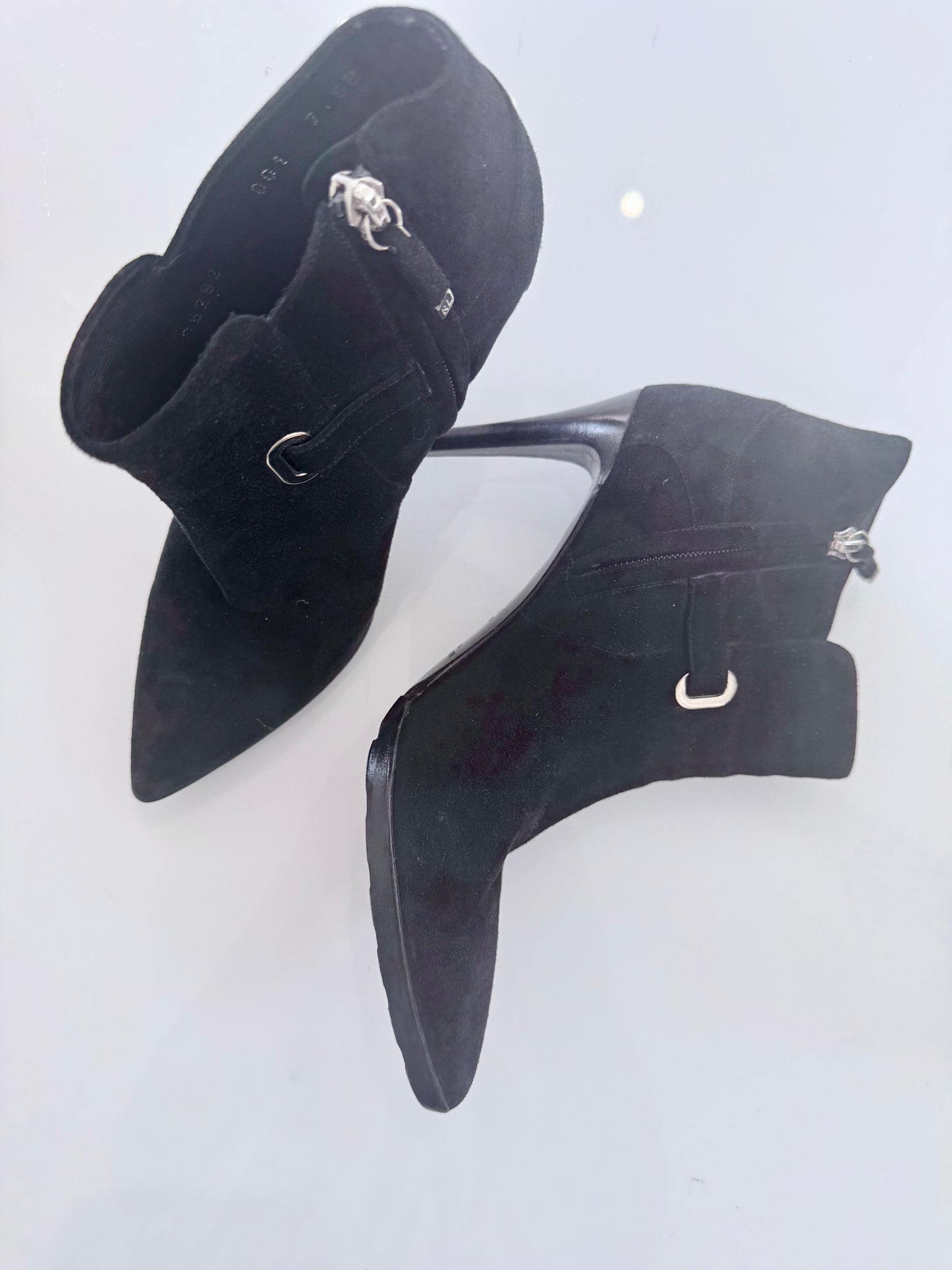 Pre-Loved Ralph Lauren Collection Purple Label Black Suede Booties