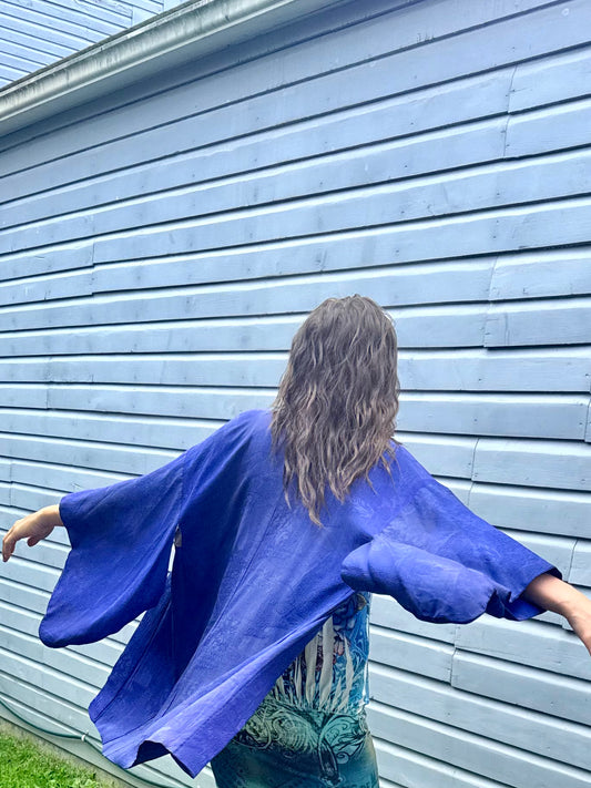 Vintage Royal Blue Kimono