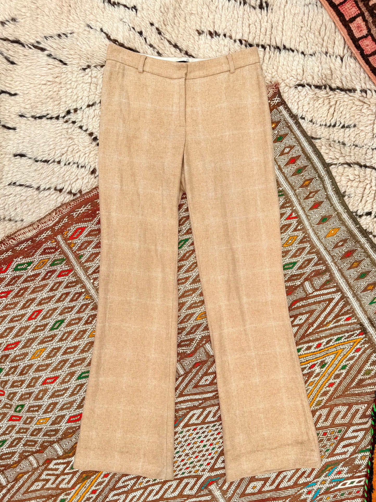 Vintage Elie Tahari Sand Plaid Trousers