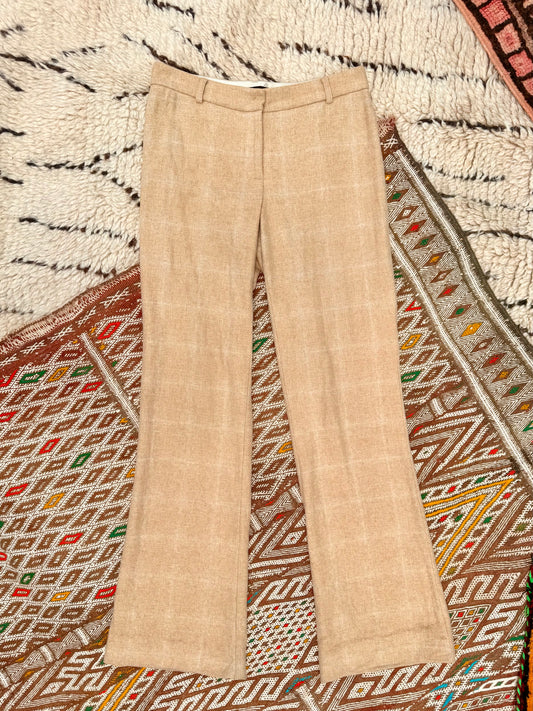 Vintage Elie Tahari Sand Plaid Trousers