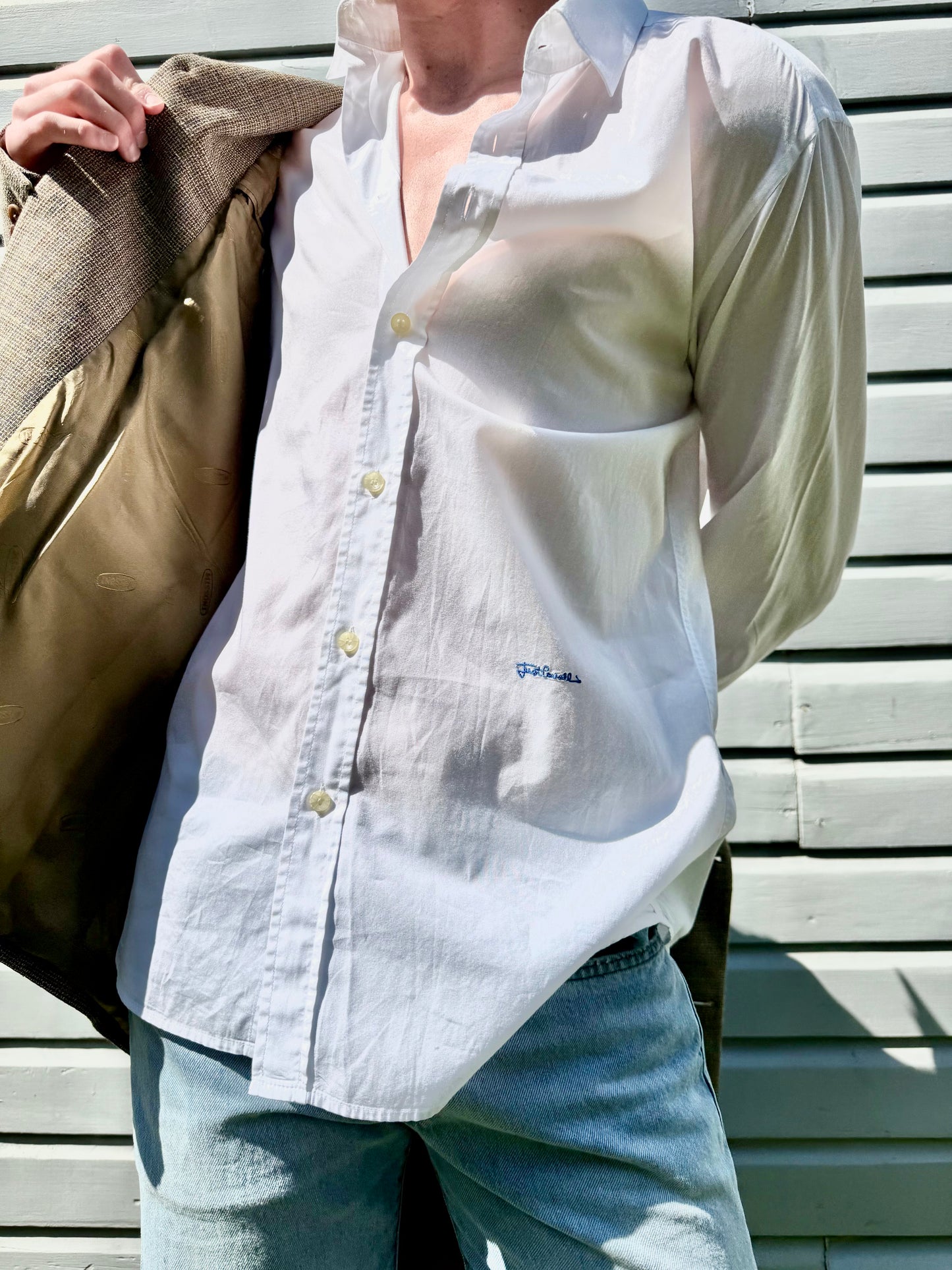 Vintage Just Cavalli by Roberto Cavalli White Embroidered Top