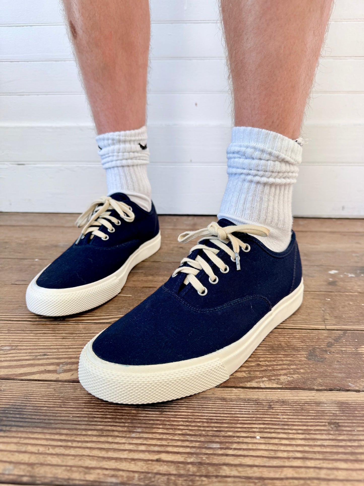 Pre-Loved Ralph Lauren RRL Navy Blue Canvas Sneakers