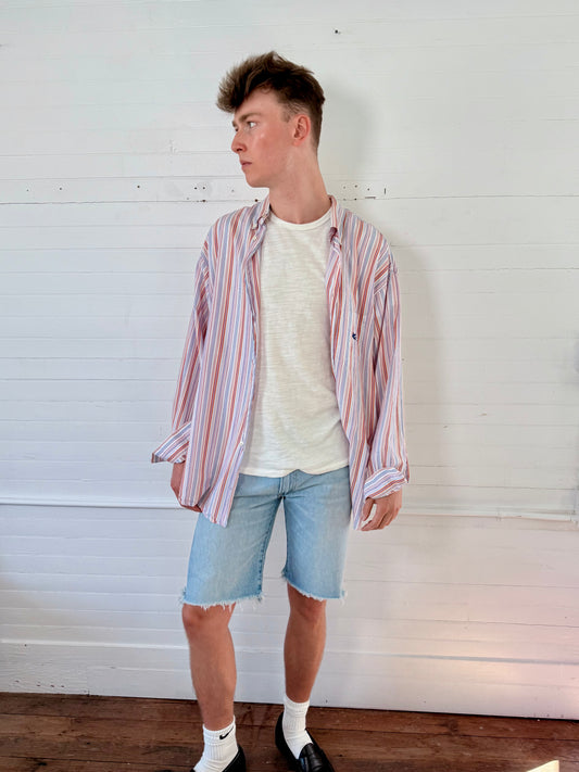 Vintage Etro Pink Multicolor Stripe Top