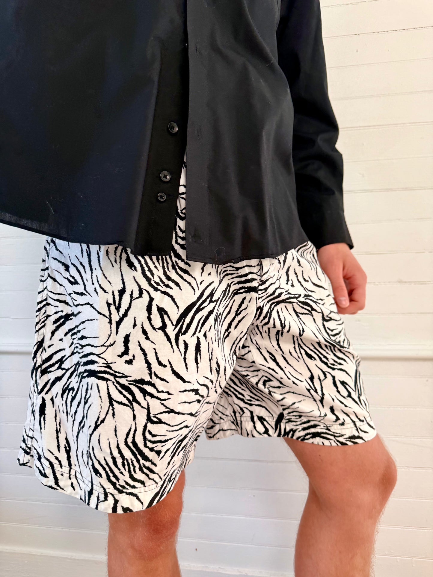 Vintage 1996 Gianni Versace Zebra Print Shorts