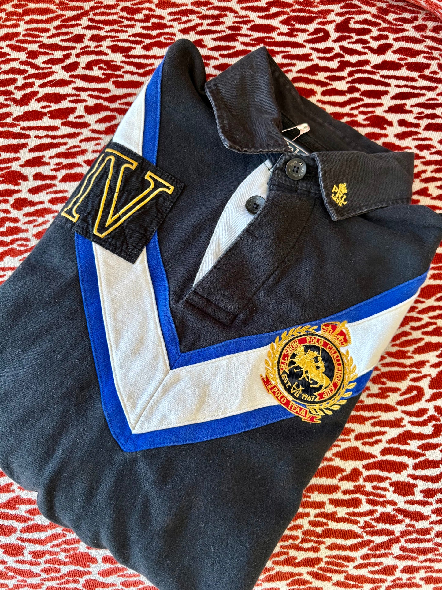 Vintage POLO Ralph Lauren Black Rugby Shirt