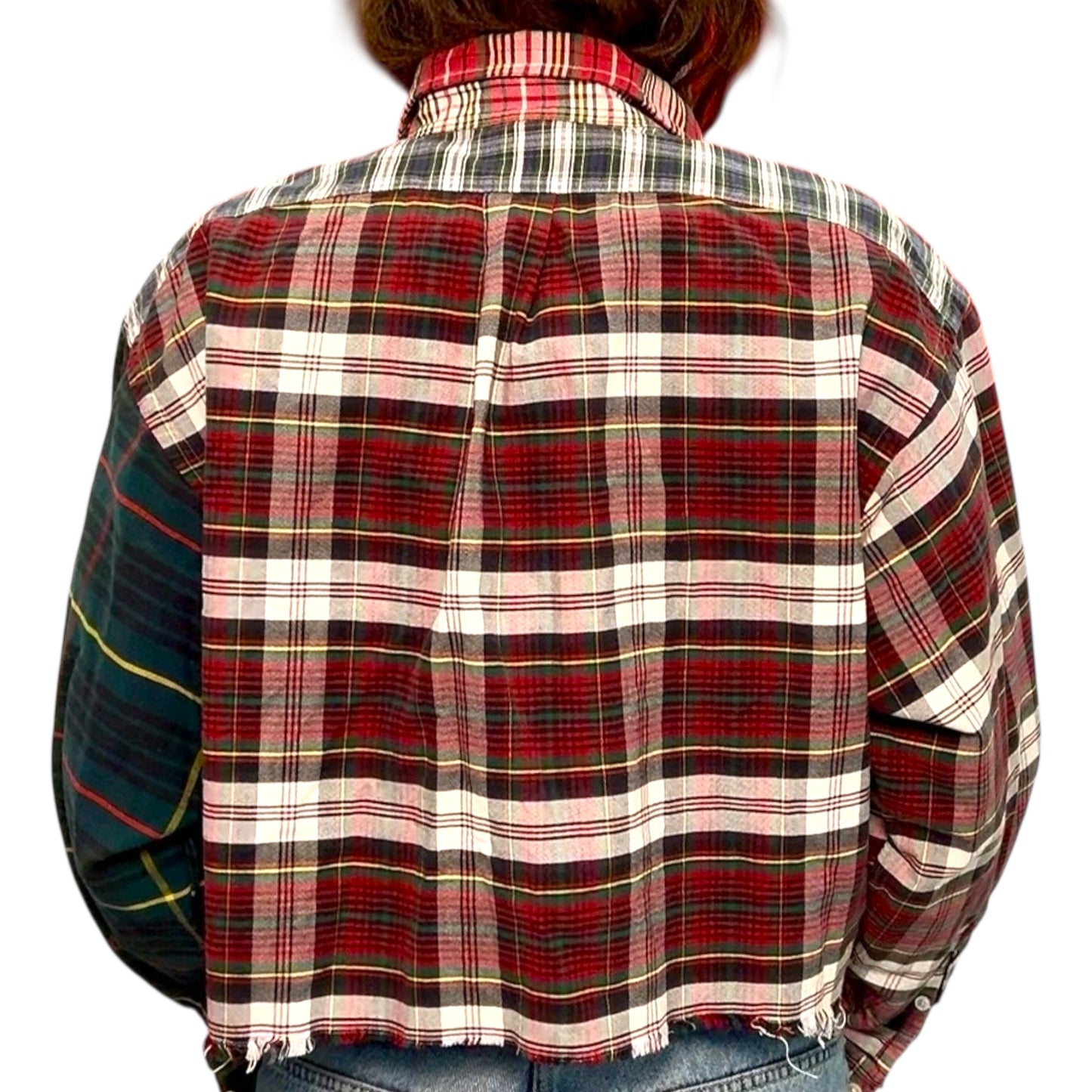 Vintage Ralph Lauren Cropped Plaid Button-Up Top