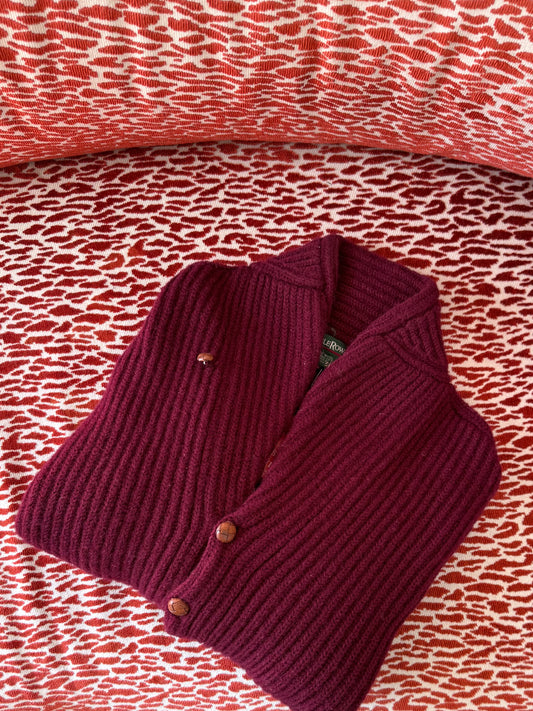 Vintage Saville Row Burgundy Wool Sweater