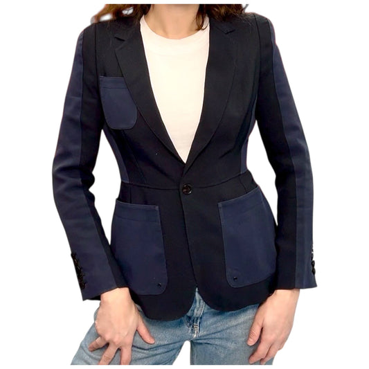 Pre-Loved Burberry Navy and Black Blazer