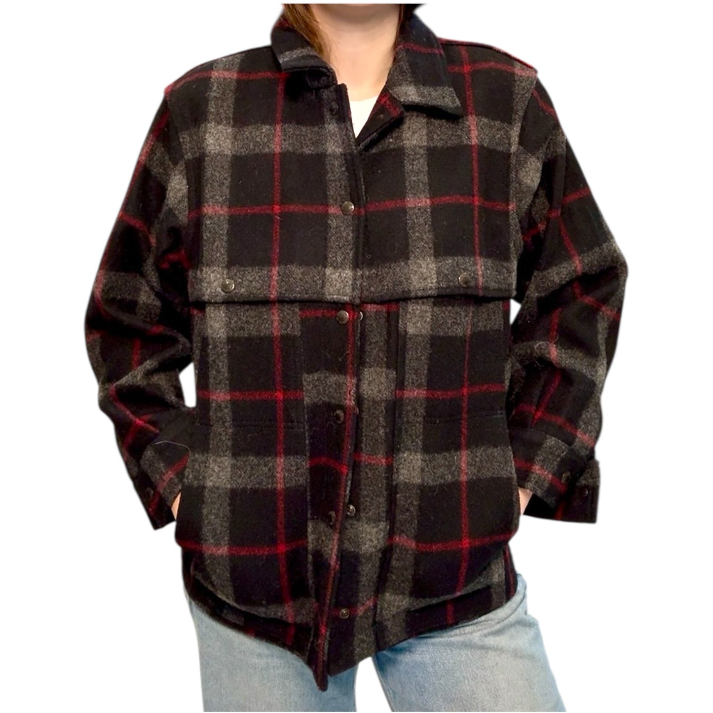 Vintage Filson Black Plaid Wool Jacket