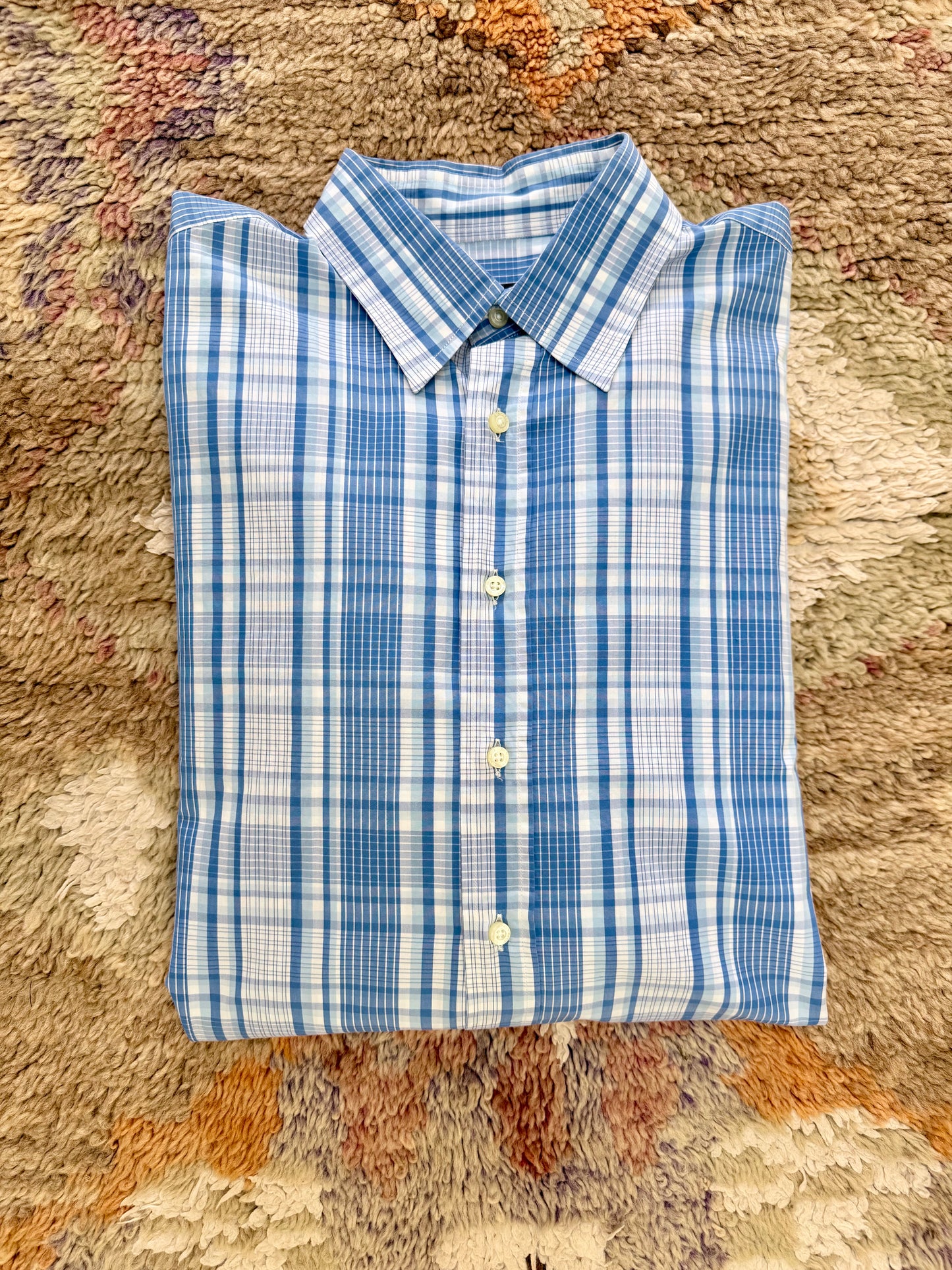Vintage Etro Light Blue Plaid Shirt