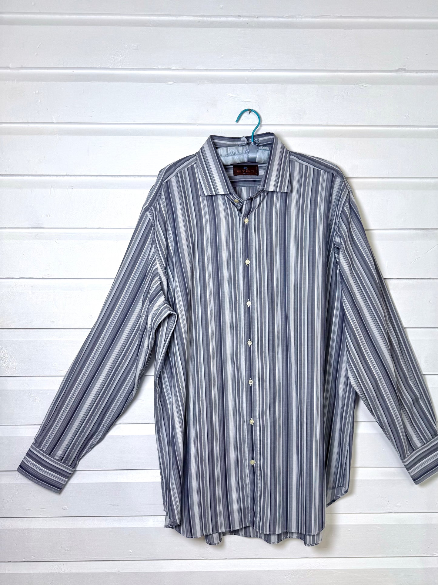 Vintage Etro Grey Striped Shirt