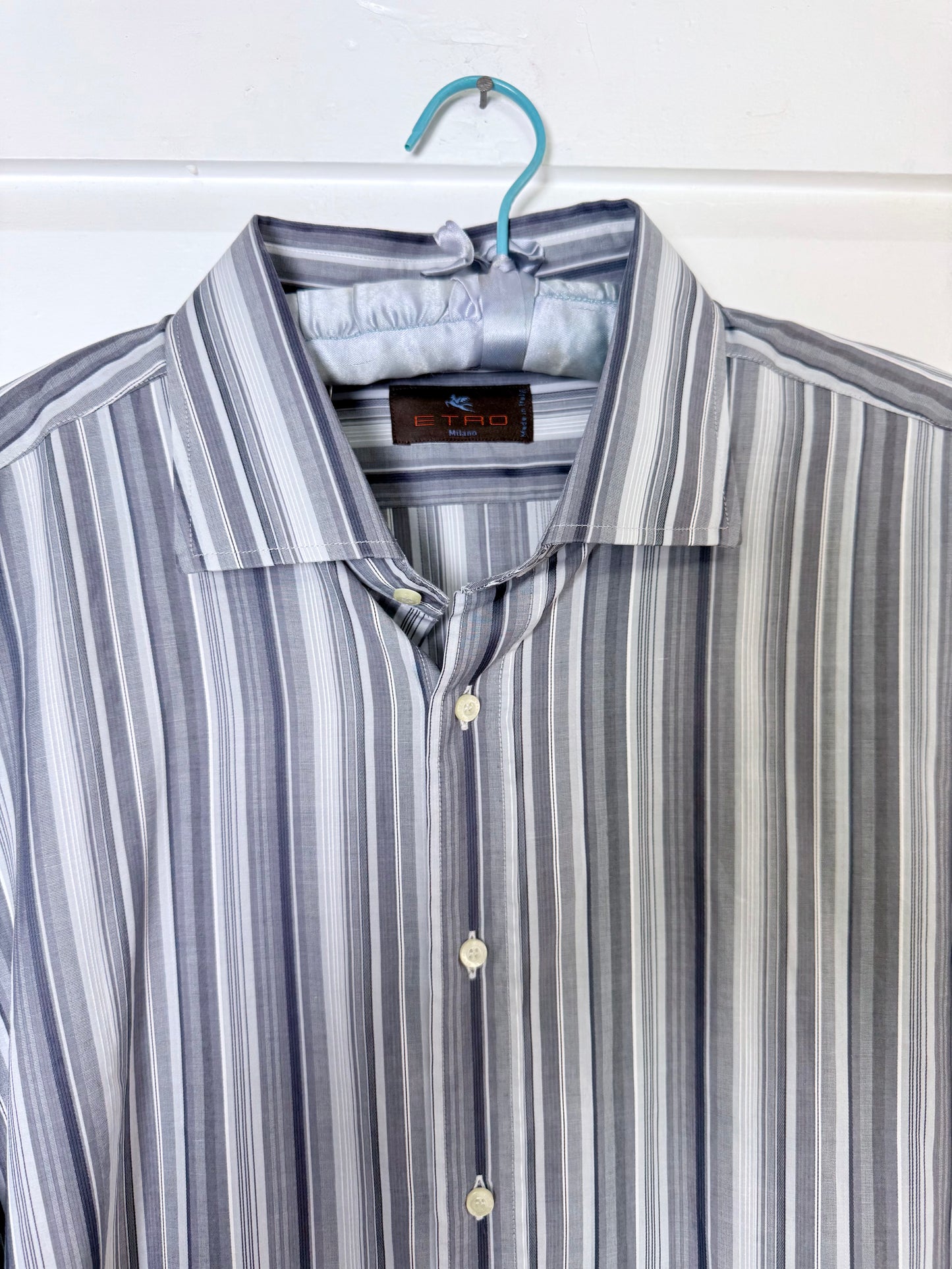 Vintage Etro Grey Striped Shirt