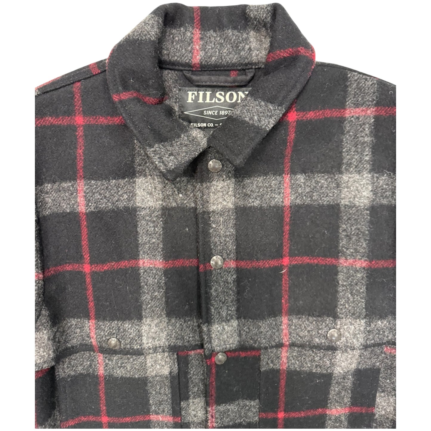 Vintage Filson Black Plaid Wool Jacket