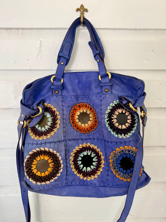 Pre-Loved Jamin Puech 1970's Inspired Blue Leather Bag