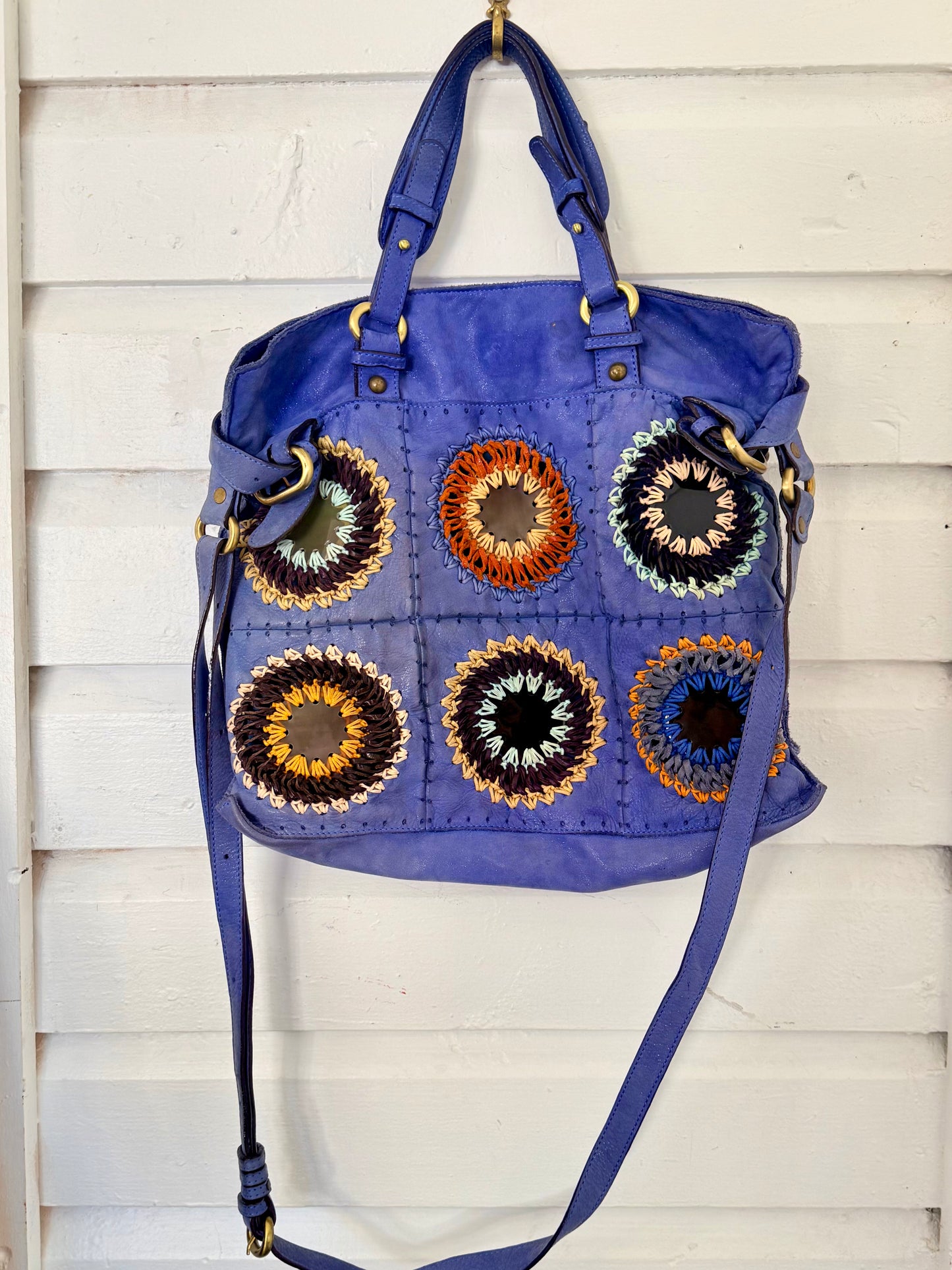 Pre-Loved Jamin Puech 1970's Inspired Blue Leather Bag