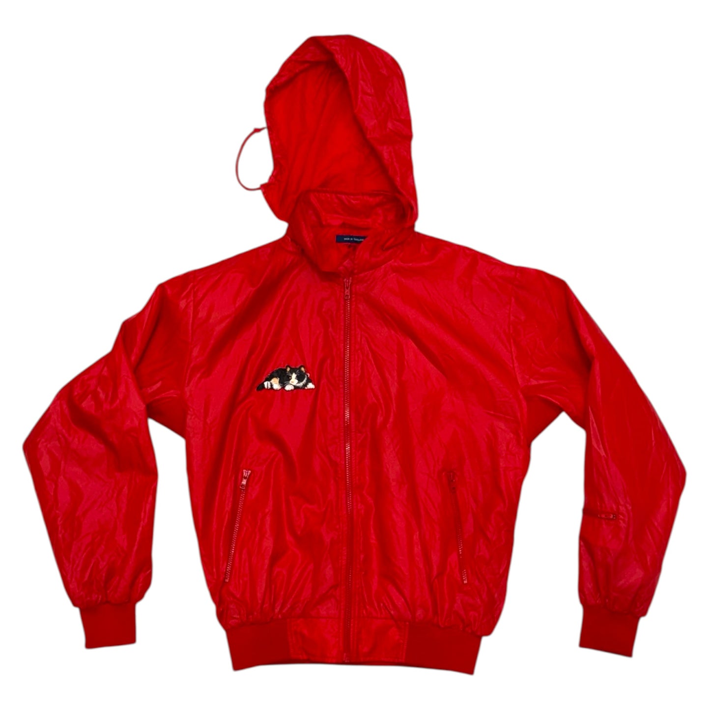 Pre-Loved Red Raincoat with Kitty Patch