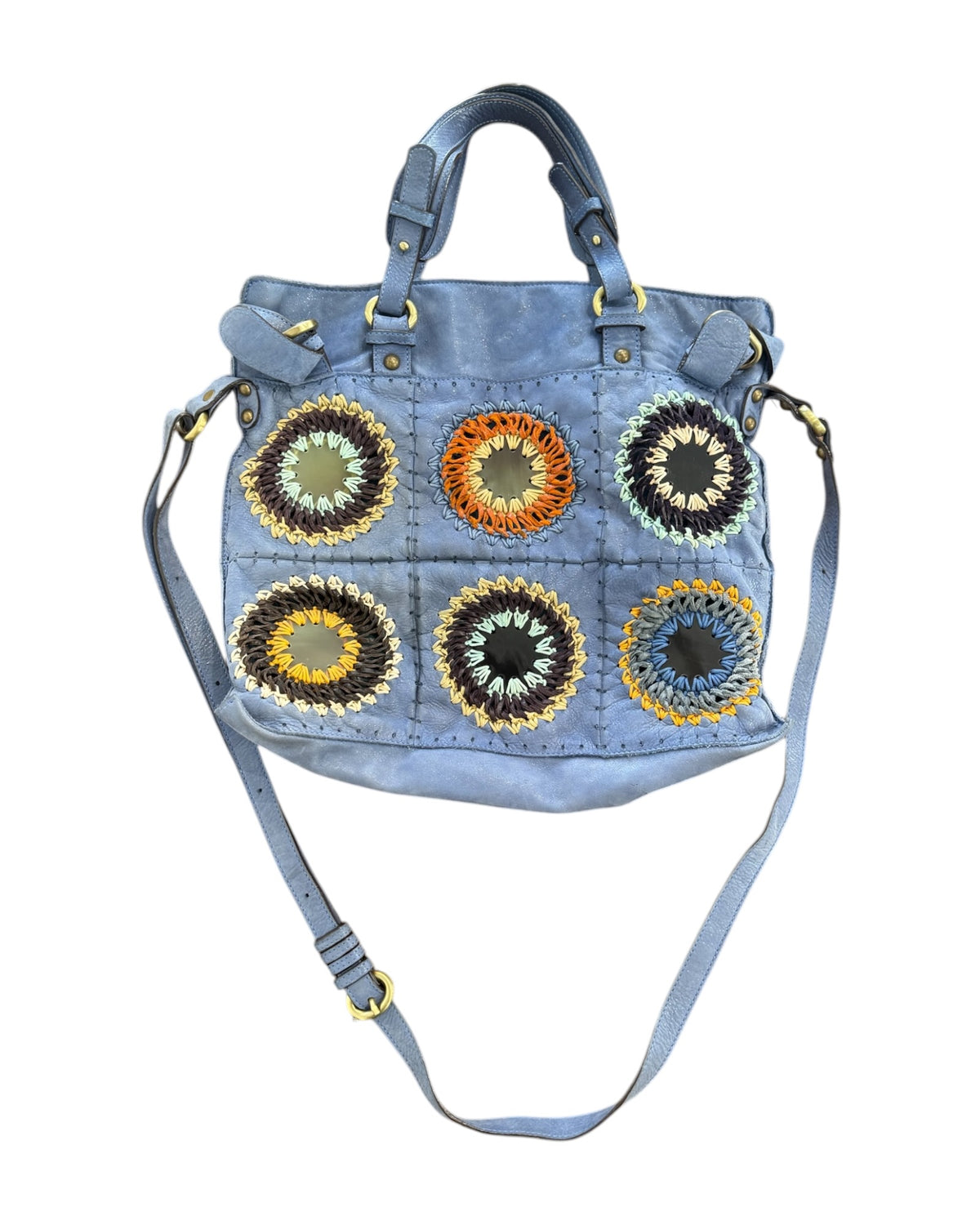 Pre-Loved Jamin Puech 1970's Inspired Blue Leather Bag