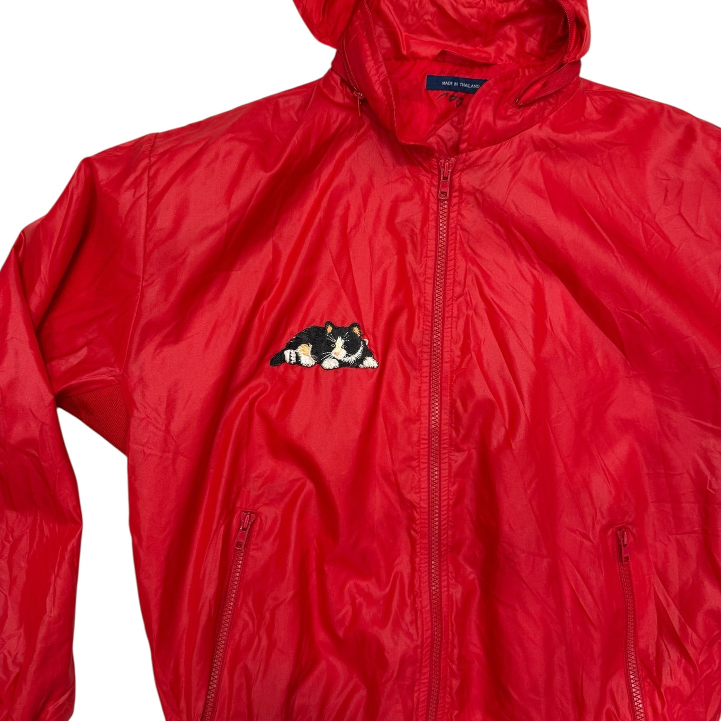 Pre-Loved Red Raincoat with Kitty Patch