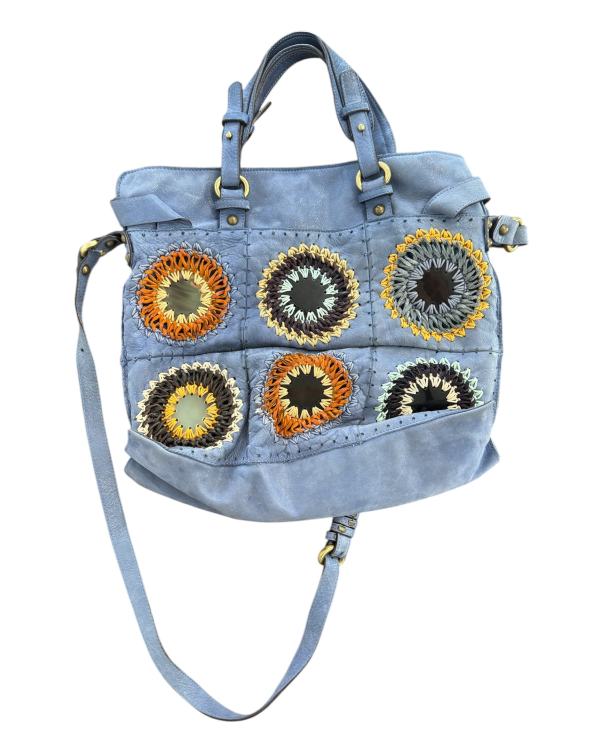 Pre-Loved Jamin Puech 1970's Inspired Blue Leather Bag