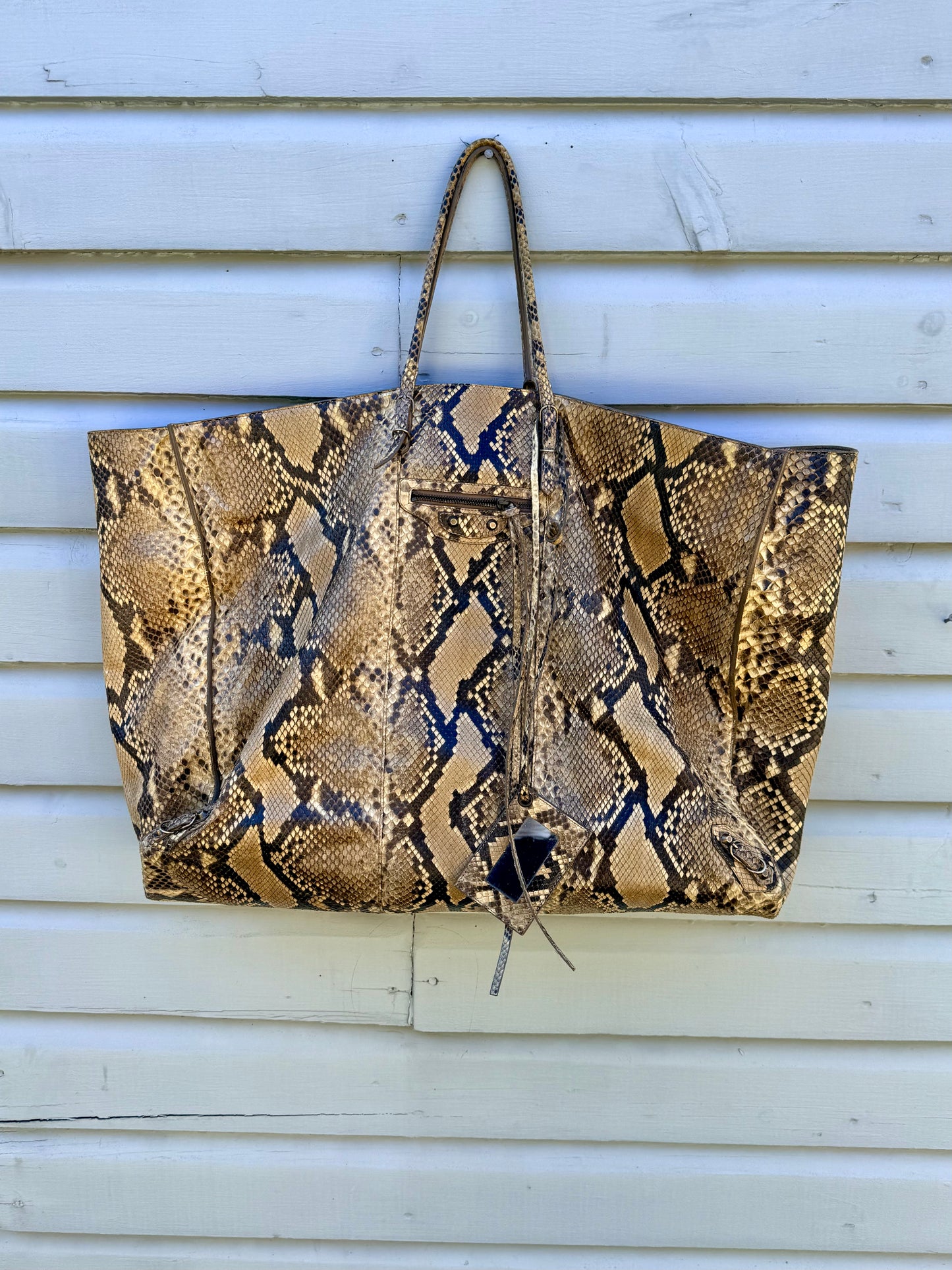 Vintage Balenciaga Oversized Papier A4 Python Tote Bag