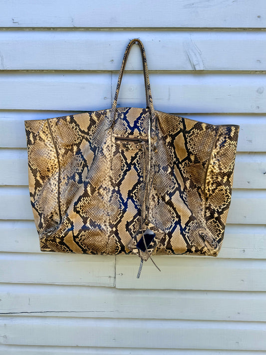 Vintage Balenciaga Oversized Papier A4 Python Tote Bag