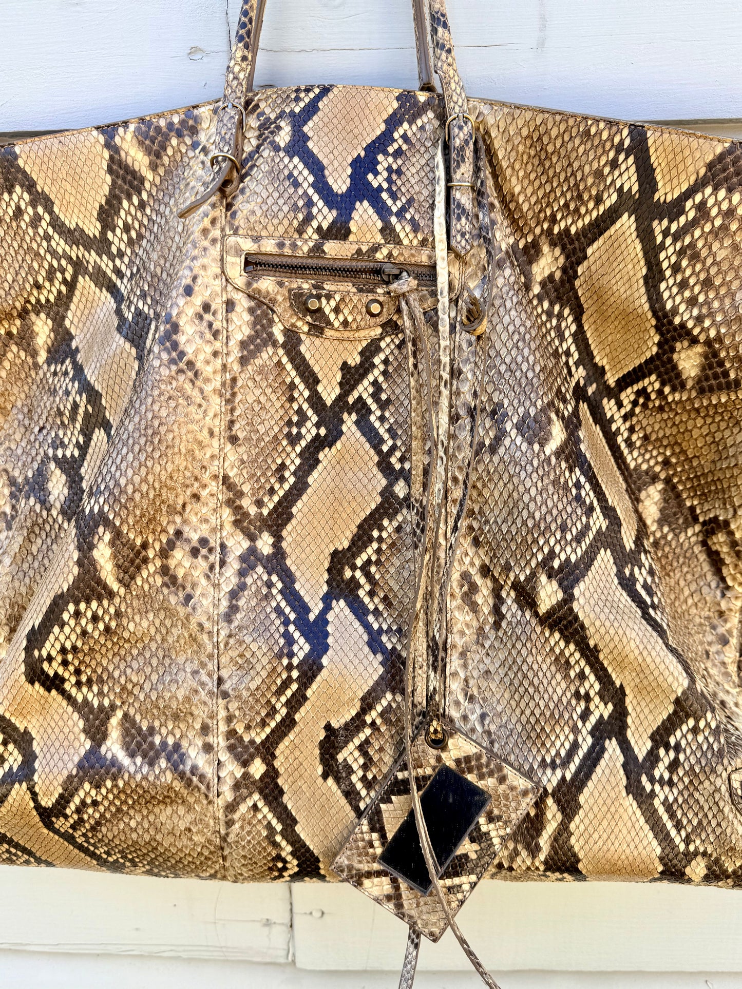 Vintage Balenciaga Oversized Papier A4 Python Tote Bag